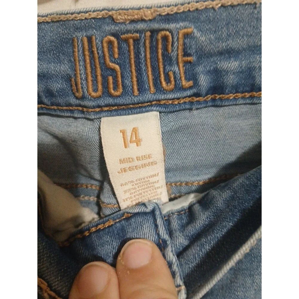Justice Girl Size 14 Denim Jean Legging Mid Rise